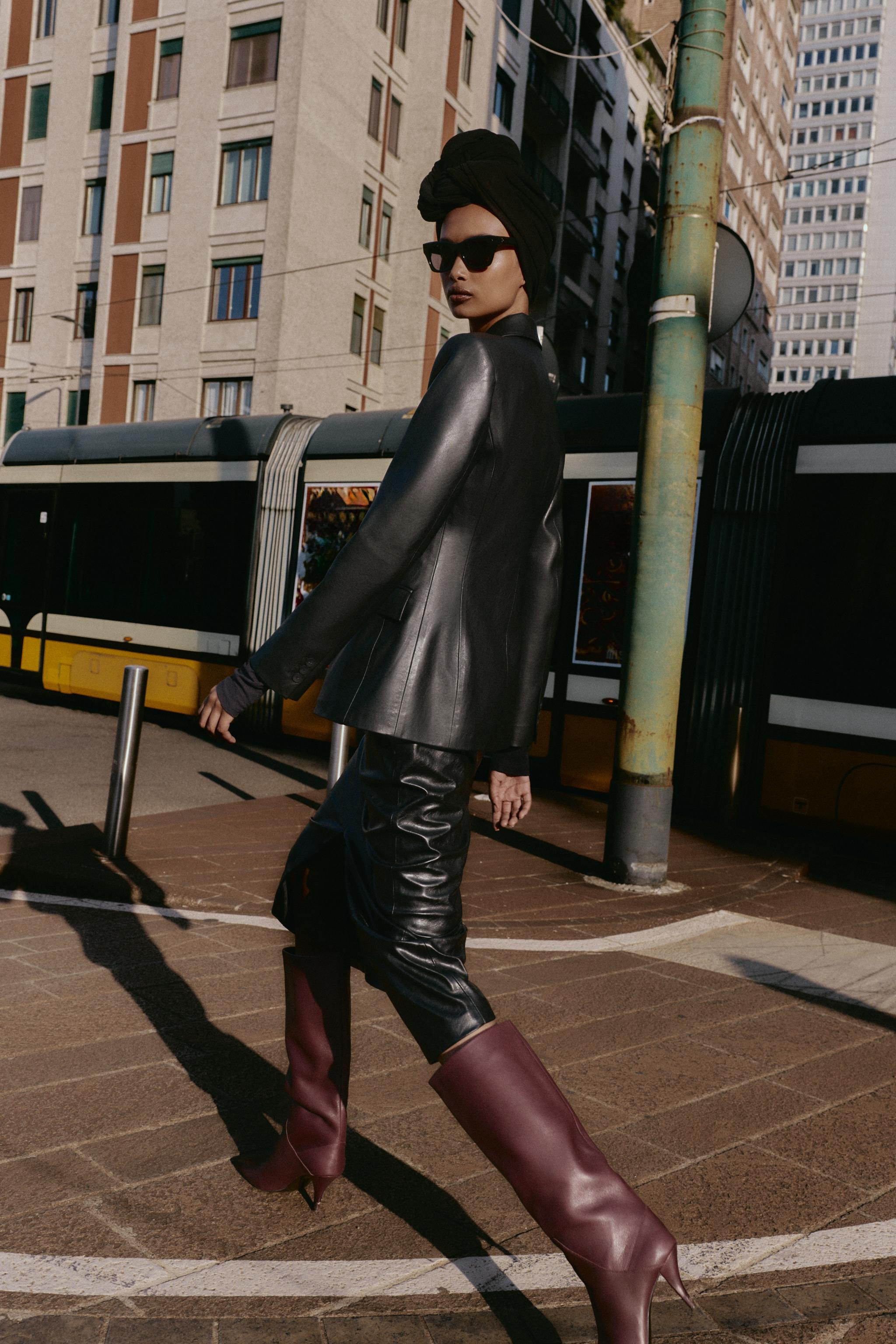 FAUX LEATHER DOUBLE BREASTED BLAZER | Zara US