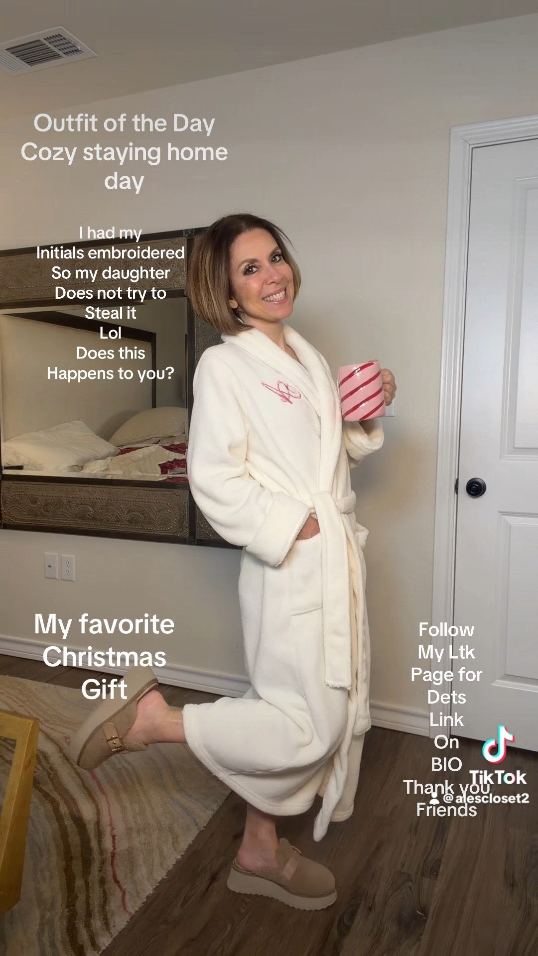 If you know me, you know I basically live in a robe when I’m home 🤍
Weekends staying in, slow mornings with coffee, and the first thing I change into when I get home from work… always a robe.

I was in serious need of a new one, and this ended up being one of my favorite Christmas gifts ever 🎄
It’s soft, cozy, and feels like a little hug after a long day. I haven’t washed it yet, but so far the quality feels really good and I’m obsessed.

Wearing size S/M for reference.
Linked below if you’re also a robe-at-home kind of girl like me ✨
Thanks so much for stopping by 🤍


⸻



#cozyathome
#loungewear
#robe
#cozyessentials
#stayhomestyle
#weekendvibes
#comfortwear
#christmasgiftideas
#selfcare
#homelifestyle
#cozyfinds
#giftable


#LTKSeasonal #LTKFindsUnder100 #LTKOver40