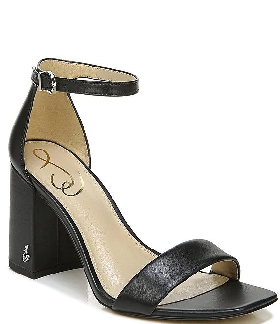 Sam Edelman Daniella Leather Block Heel Square Toe Dress Sandals | Dillard's | Dillards