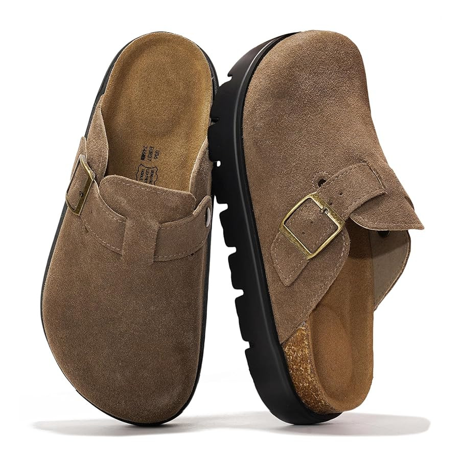 Project Cloud Genuine Leather Platform Clogs for Women Footwear - Memory Foam Arch Support Cork F... | Amazon (US)