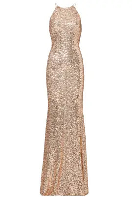 Blush Sequin Racerback Gown | Rent the Runway