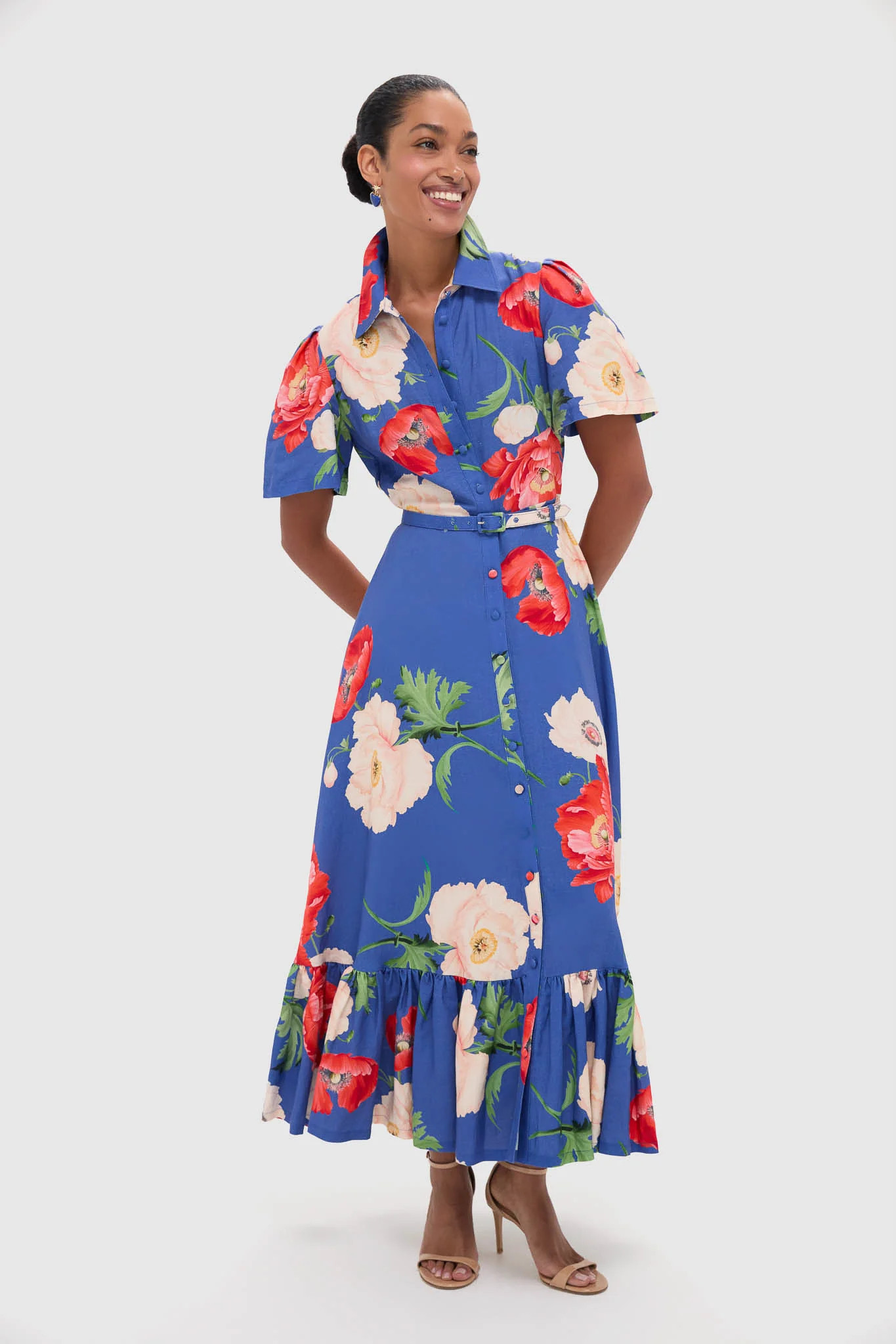 Poppy Print Becca Short Sleeve Midi Dress | Tuckernuck (US)