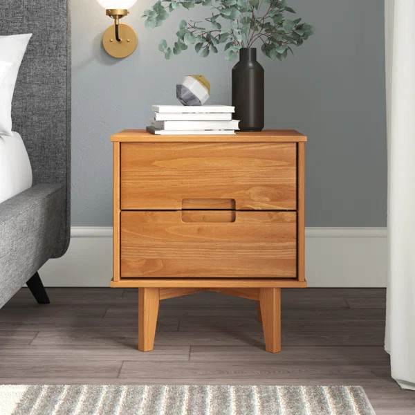 Mags 21.94'' Tall 2 - Drawer Solid Wood Nightstand | Wayfair North America