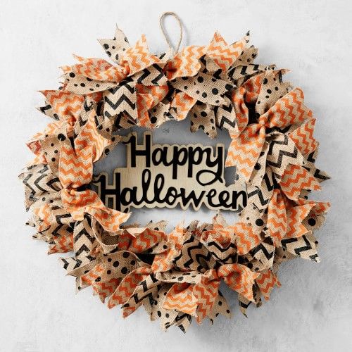 Happy Halloween Ribbon Wreath | Williams-Sonoma