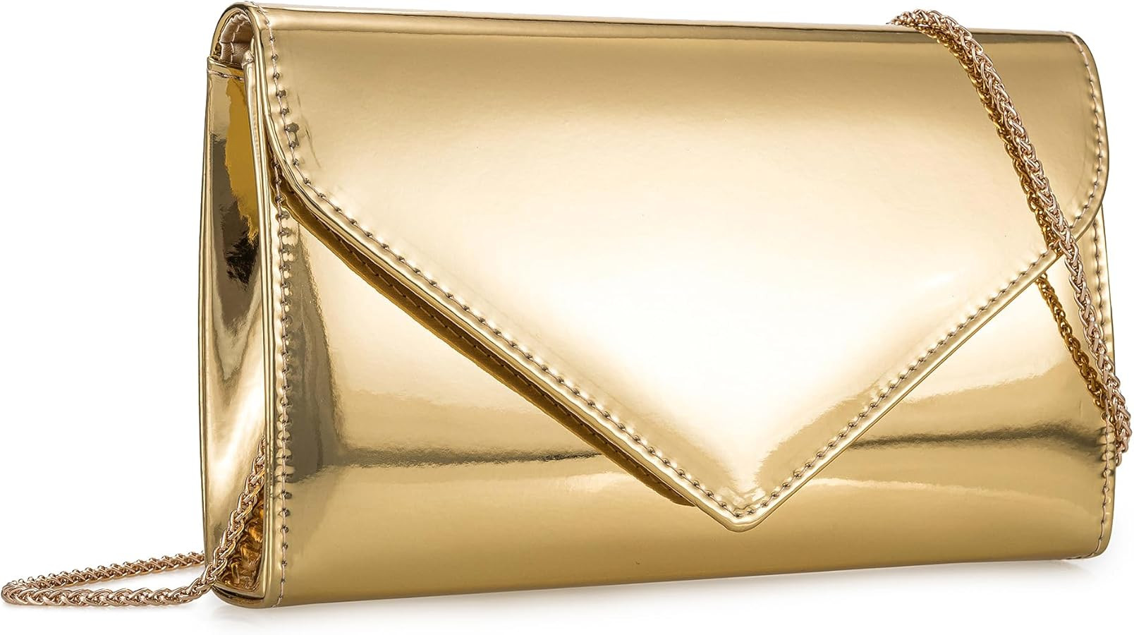 Women’s Mirrored Metallic Faux Leather Evening Bag Glimmering Clutch Purse for Prom/Cocktail/We... | Amazon (US)