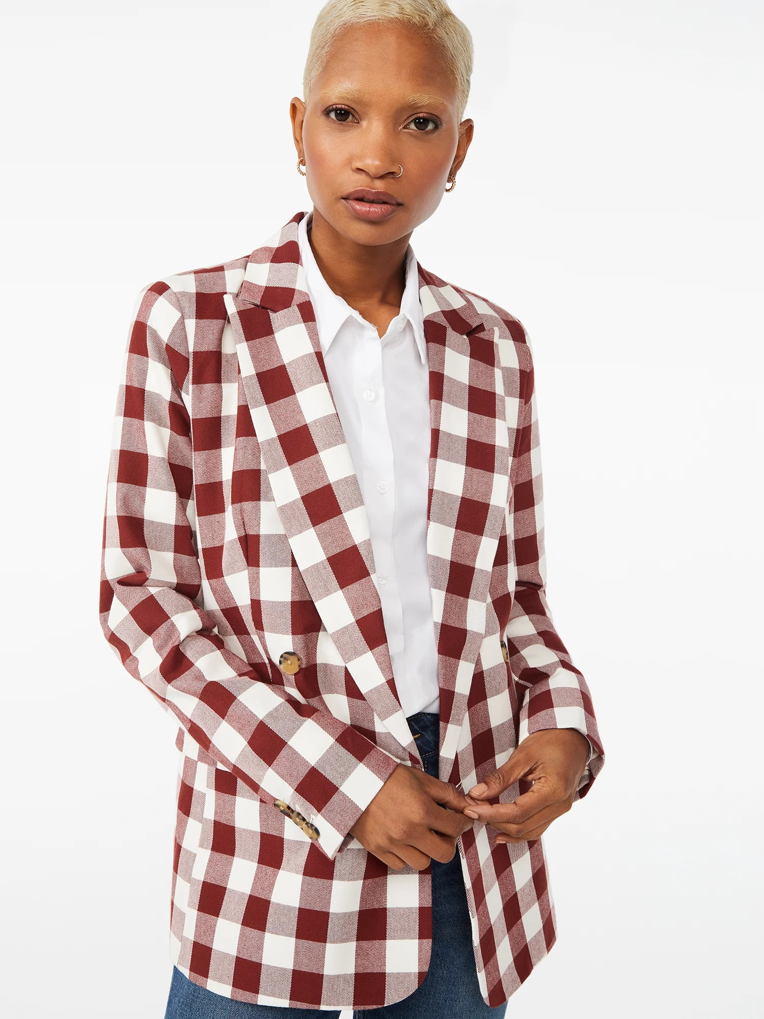 Free Assembly Women's Slim Double-Breasted Blazer | Walmart (US)