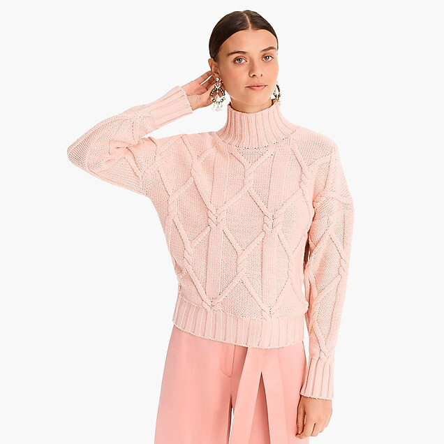 Collection cable-knit mockneck sweater | J. Crew US