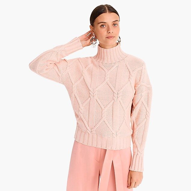 Collection cable-knit mockneck sweater | J.Crew US