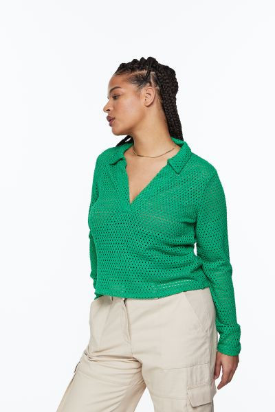 Jersey Top with Collar | H&M (US + CA)