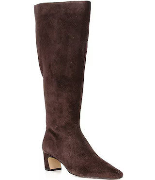 Weslye Suede Snip Toe Kitten Block Heel Boots | Dillard's