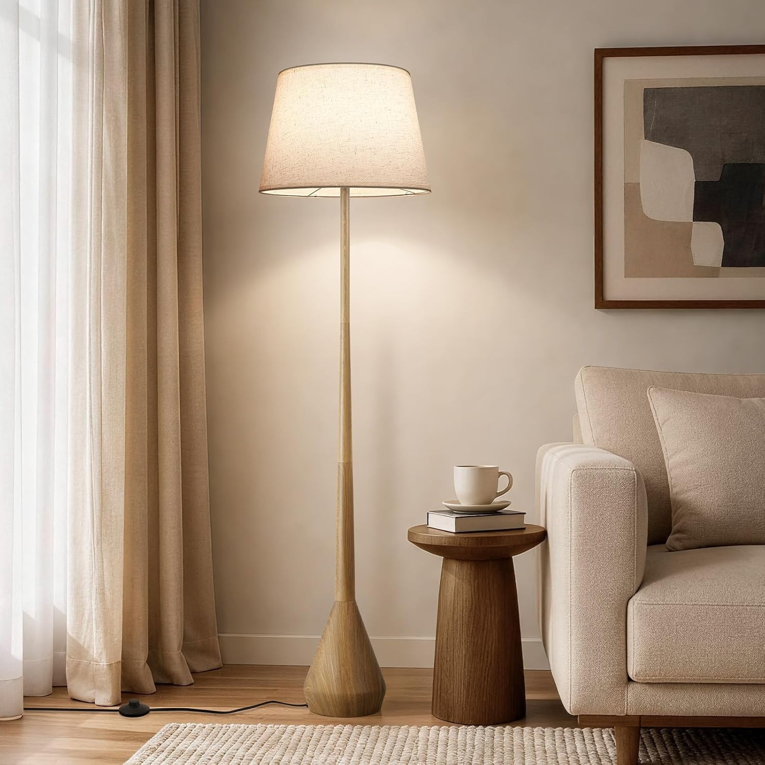 SUNMORY 65" Mid Century Modern Floor Lamp, Standing Lamps for Living Room | Amazon (US)