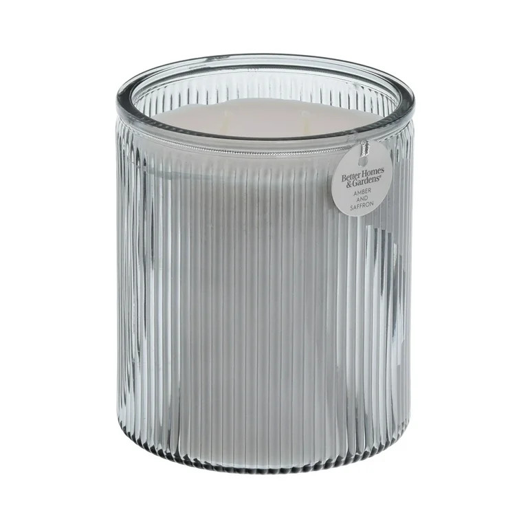 Better Homes & Gardens Amber and Saffron Scented 2-Wick 17.1oz Ribbed Jar Candle | Walmart (US)
