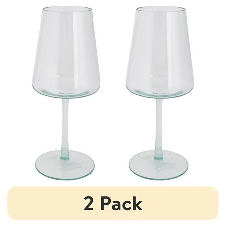 (2 pack) Better Homes & Gardens 17-Ounce Tritan Flare Wine Glass, Teal | Walmart (US)