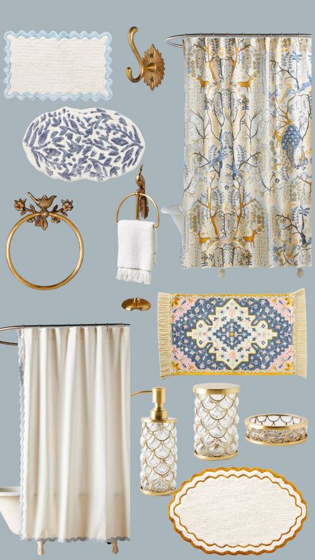 Bathroom products from Anthropologie- towel, bath mat, shower curtain, bath caddy, soap dispenser, towel hook and bar

#LTKhome #LTKstyletip