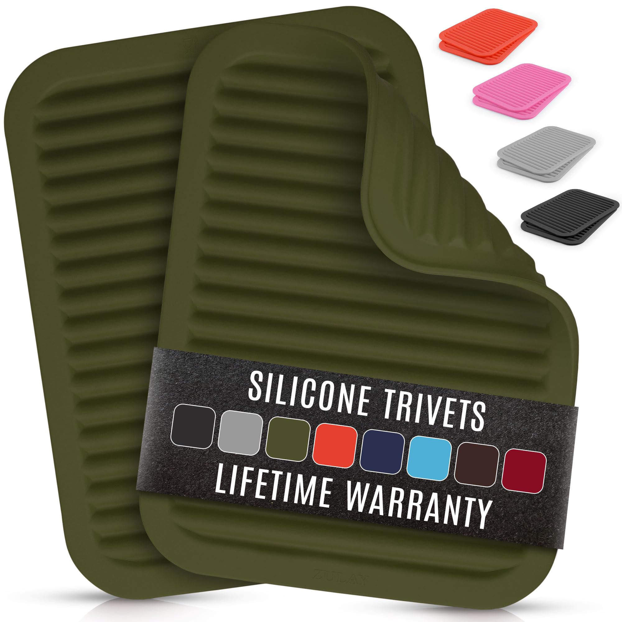 Zulay 2-Pack 9"x12" Silicone Trivets for Hot Pots & Pans – Heat-Resistant, Non-Slip Trivet Mats... | Amazon (US)