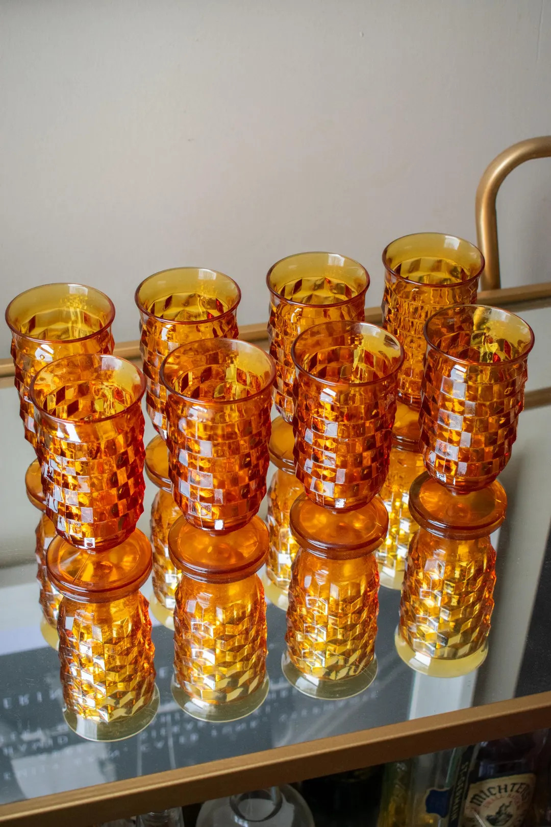 Vintage Indiana Whitehall Colony Cubist Amber Footed Ice Tea Glasses - Etsy | Etsy (US)