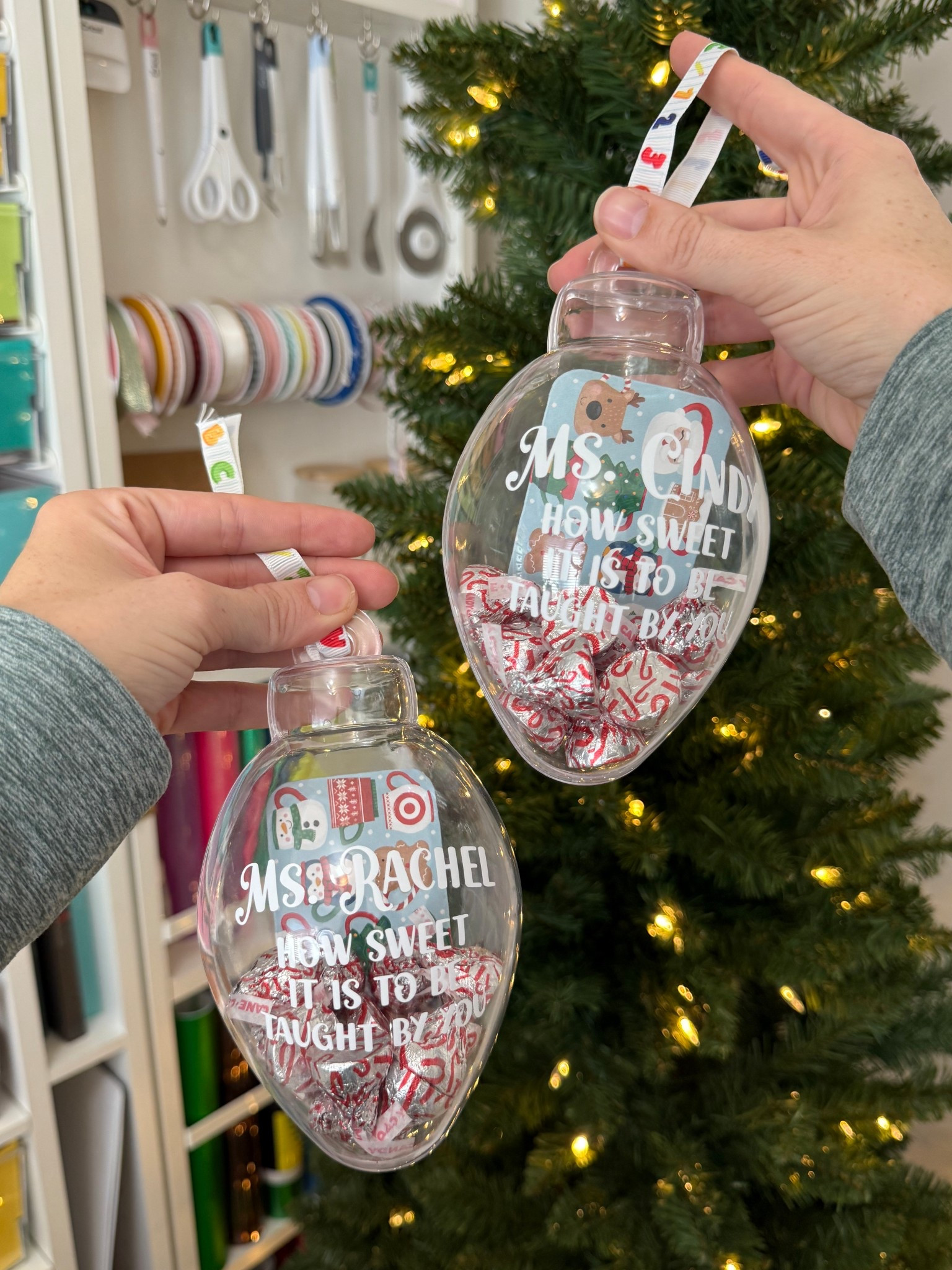 Personalized fillable ornaments using Cricut - the ornaments were found in the Target bullseye section.

#LTKHoliday