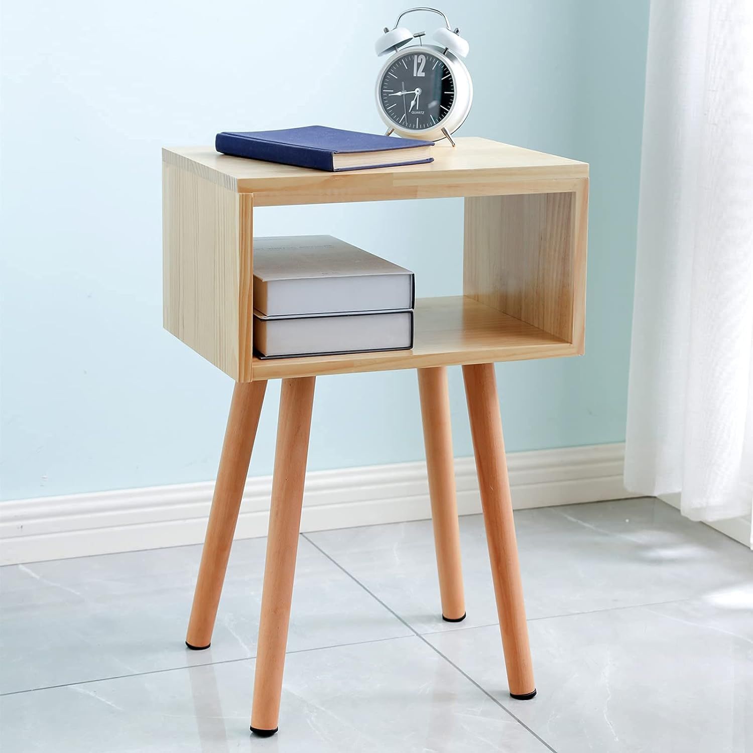 exilot Solid Wood Nightstand Mid-Century Modern Bedside Table Minimalist and Practical End Side T... | Amazon (US)