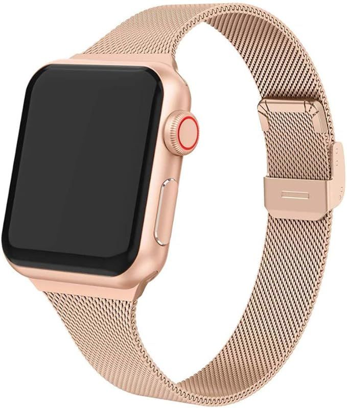 Compatible with Apple Watch Bands 38mm 40mm 42mm 44mm, Stainless Steel Wristband Loop Replacement... | Amazon (US)