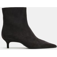 Zara - Suede Kitten Heel Booties - Chocolate Brown - 10 - Woman | Zara Canada