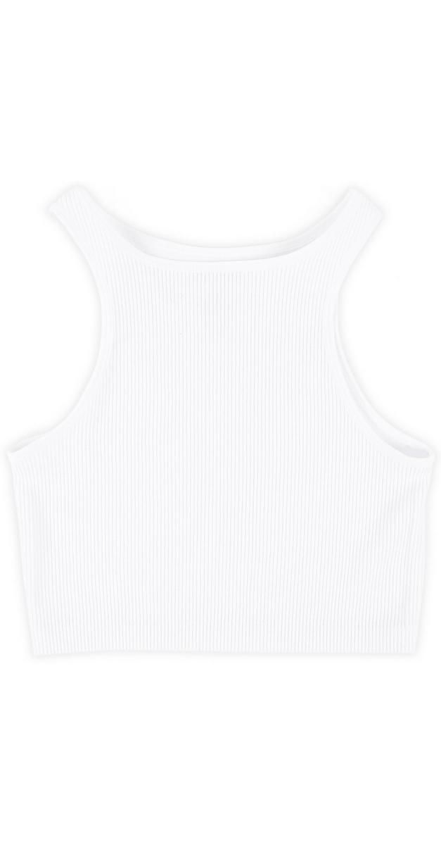 Juniors Active Ribbed Crop Tank - White-White-2331293303410   | Burkes Outlet | bealls