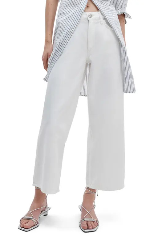 rag & bone Andi High Waist Ankle Wide Leg Jeans in White at Nordstrom, Size 25 | Nordstrom