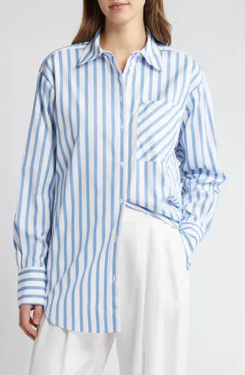 Stripe Long Sleeve Cotton Button-Up Shirt | Nordstrom