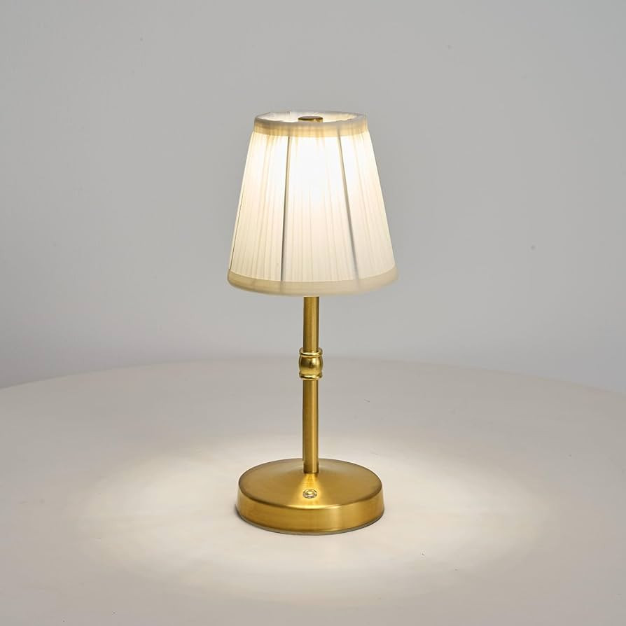 Mini Cordless Brass Lamp,2000mAh Battery Operated Lamp,2 Level of Brightness Wireless Gold Lamp,5... | Amazon (US)