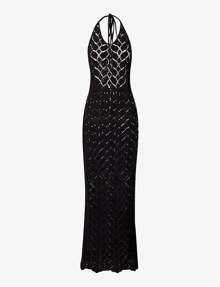 Exclusive Indra halterneck knitted cotton maxi dress | Selfridges