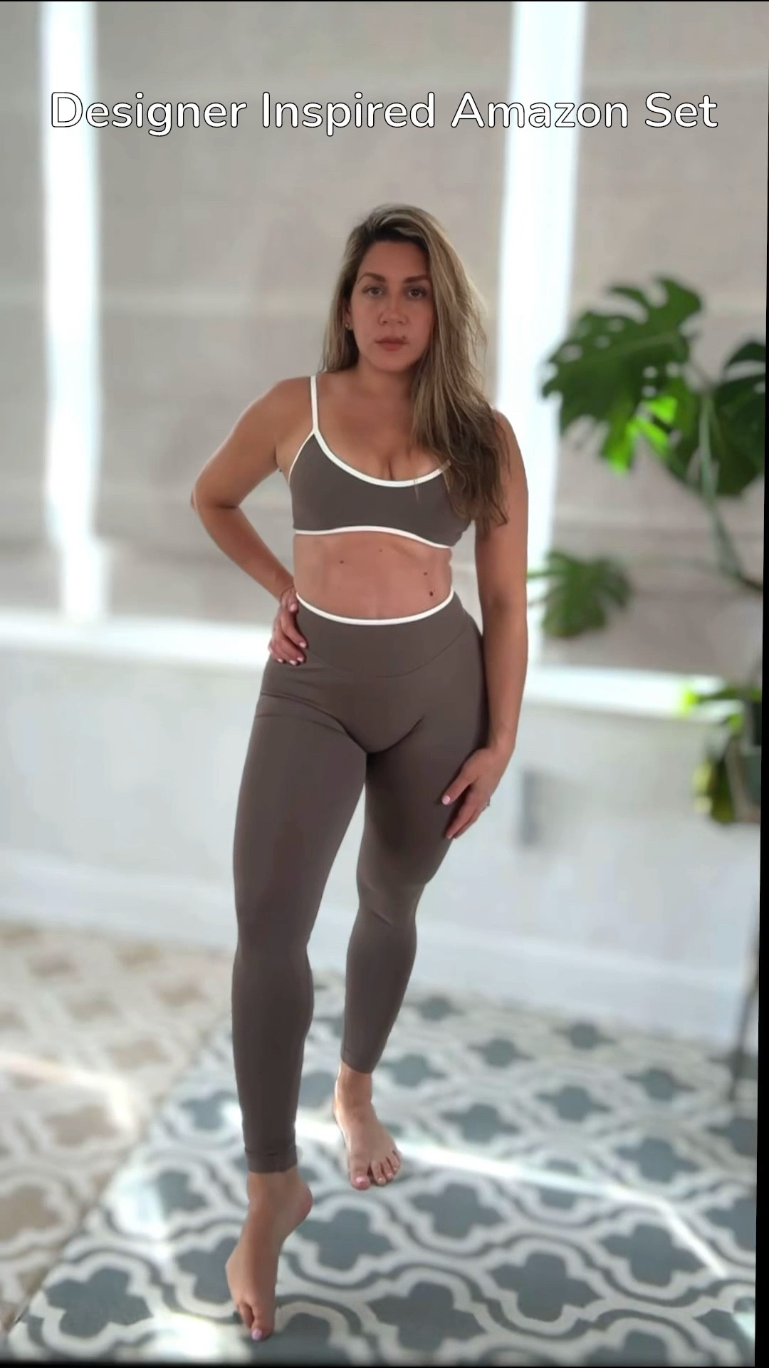 Designer inspired set without the designer price tag! Sculpting and smoothing workout set #amazonfinds 📢sound on for details! Wearing my true size small. #fitnesswear #workoutwear #designerdupes

#LTKActive #LTKfitnessgoals #LTKOver40