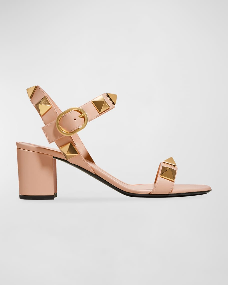 Valentino Garavani Roman Stud Ankle-Strap Sandals | Neiman Marcus
