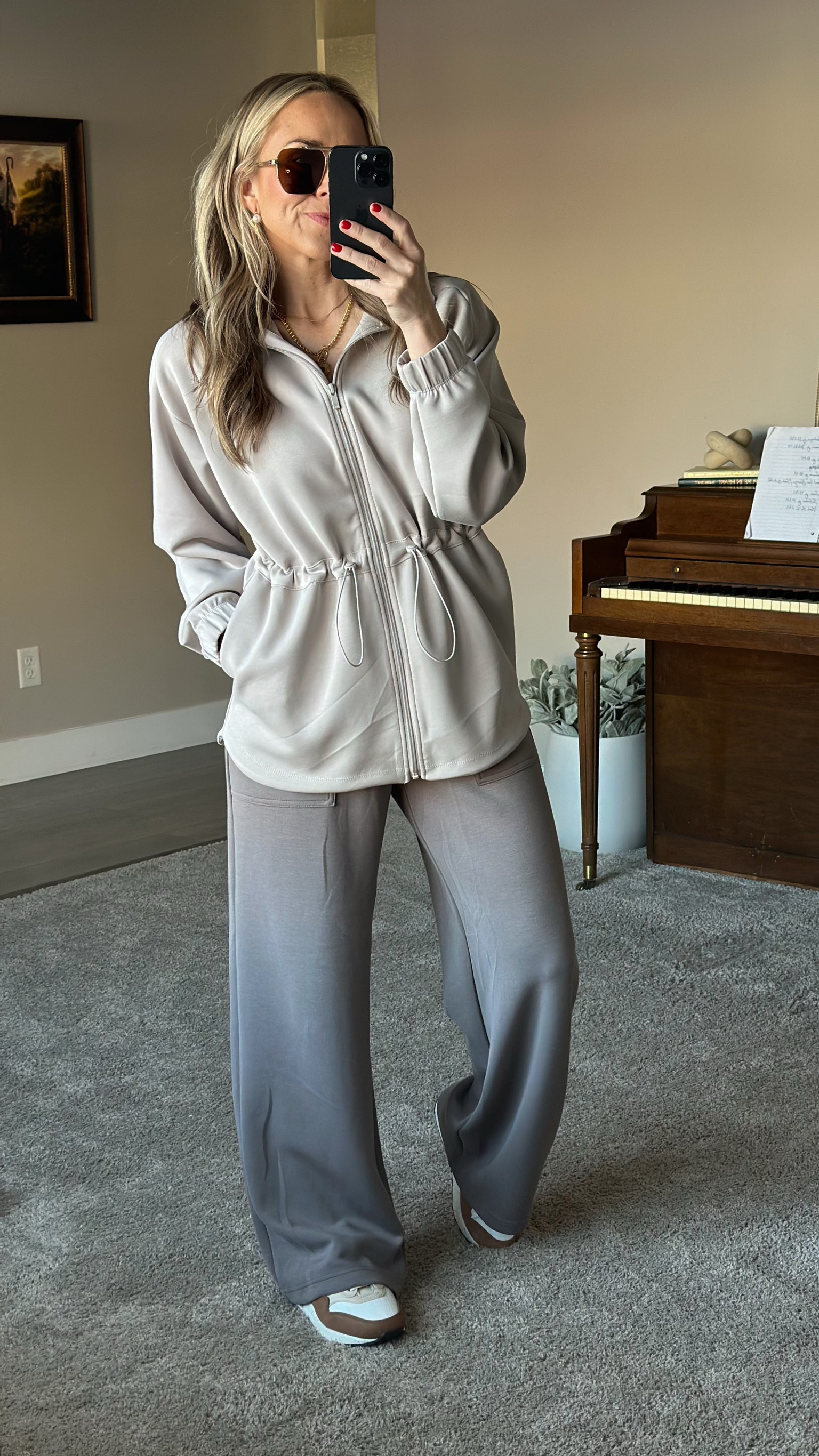 Don’t see myself taking this outfit off anytime in the foreseeable future.😜😆 I love it so much! The fabric of this jacket and these pants is LUXE. So dang good and affordable.

Everything is true to size. 

#LTKTravel #LTKFindsUnder50 #LTKStyleTip