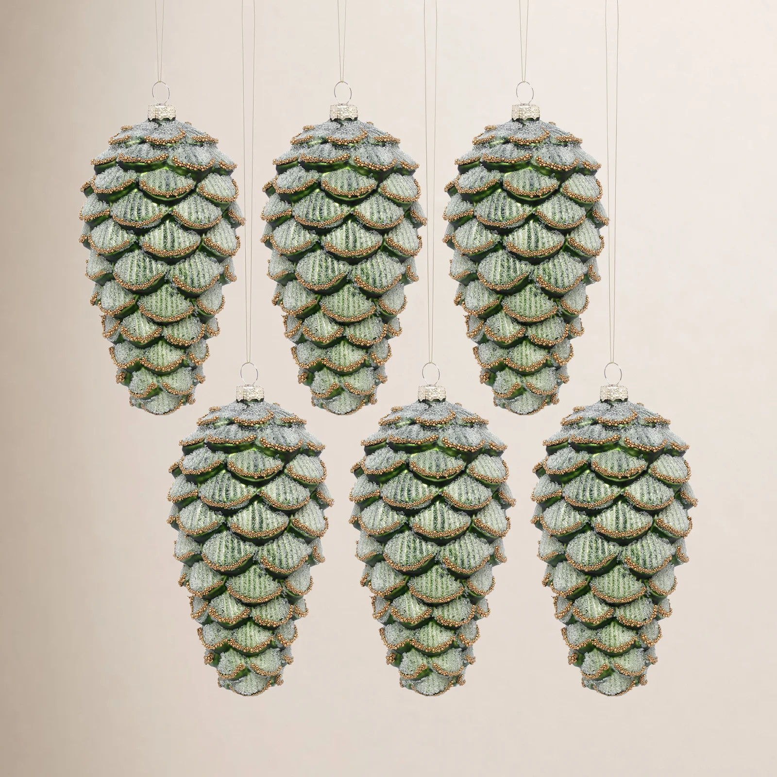 Pinecone Ornament, Set Of 6  - 7 Inches | Wayfair North America