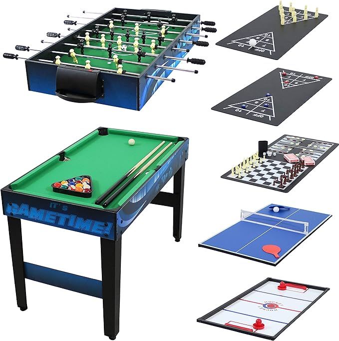 Sunnydaze 10-Combination Multi-Game Table with Billiards, Push Hockey, Foosball, Ping Pong, and M... | Amazon (US)