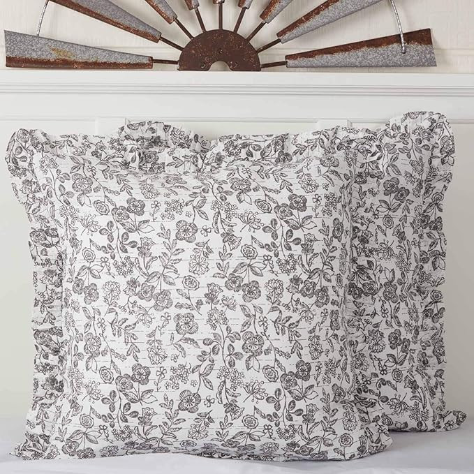 Piper Classics Gray Gables Fabric Euro Sham 26x26 | Amazon (US)