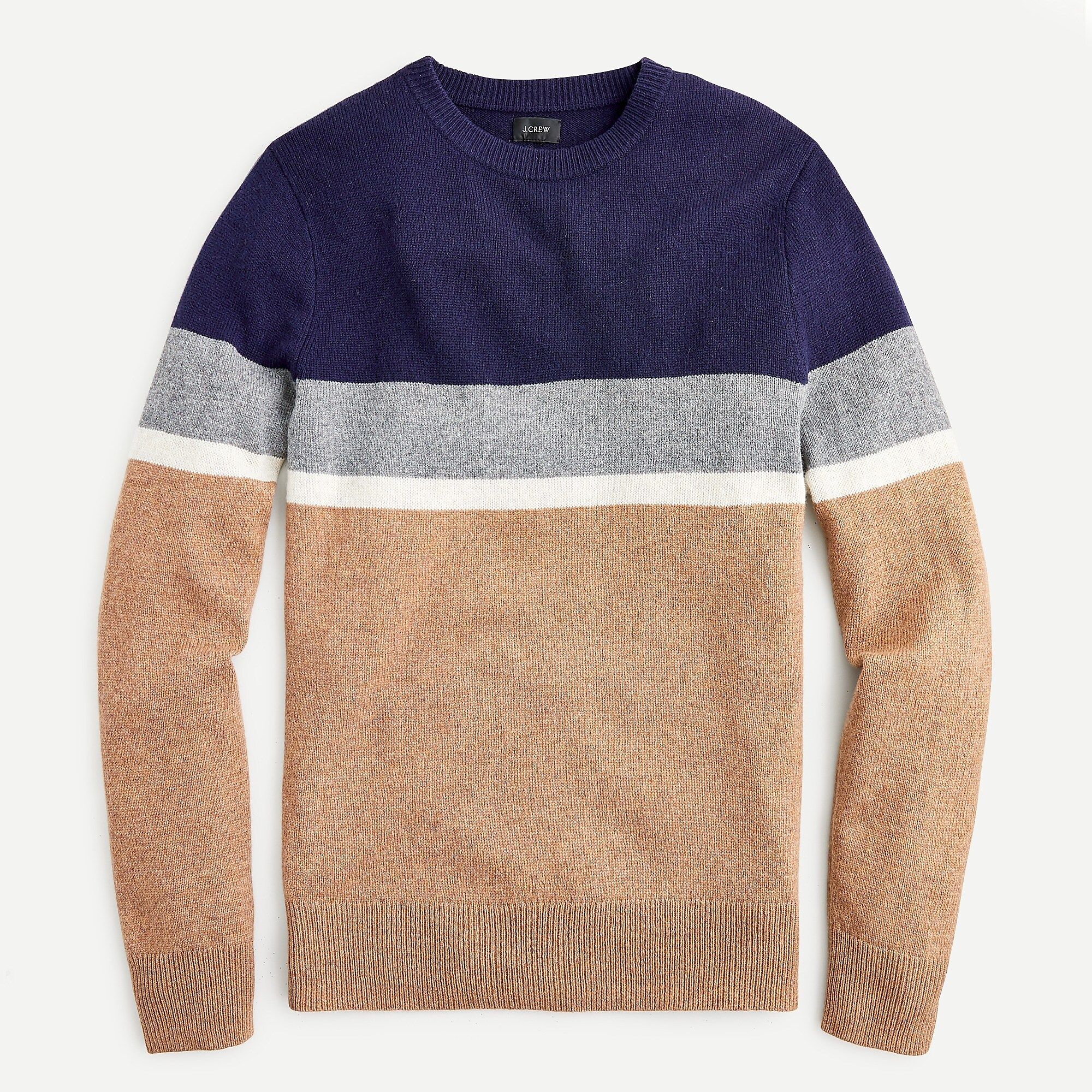 Rugged merino wool sweater in colorblock | J.Crew US