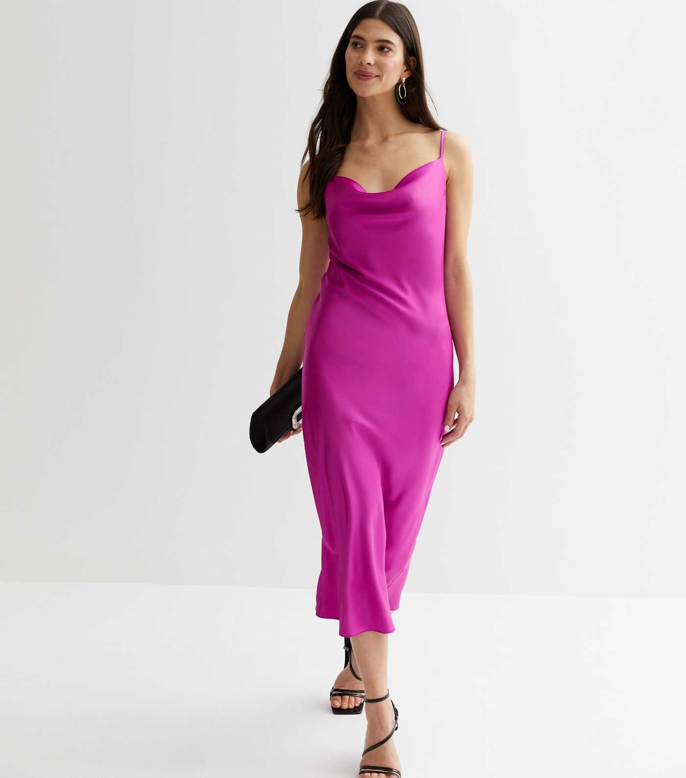Purple Satin Cowl Neck Midi Slip Dress
						
						Add to Saved Items
						Remove from Saved It... | New Look (UK)
