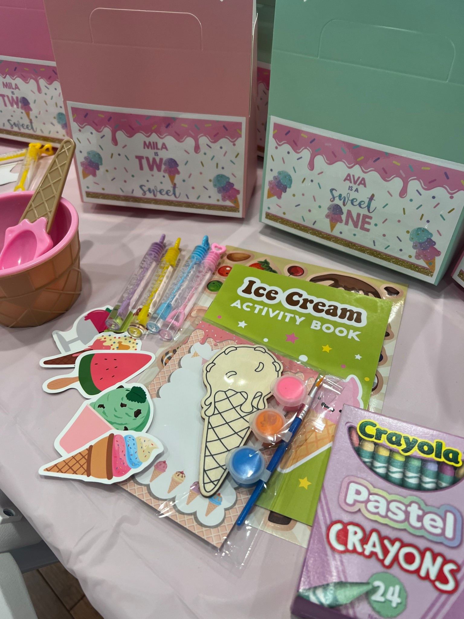 Linked the ice cream themed gable box goodie bags I made 💗 And linked all kinds of cool & great non-candy things to add to a goodie bag like coloring books, themed stickers/temporary tattoos & bubbles! 😍🎨🫧  #LTKparty #LTKmom #LTKicecream #LTKkidsparty #LTKtoddler #LTKbirthdayparty

#LTKParties #LTKKids #LTKBaby
