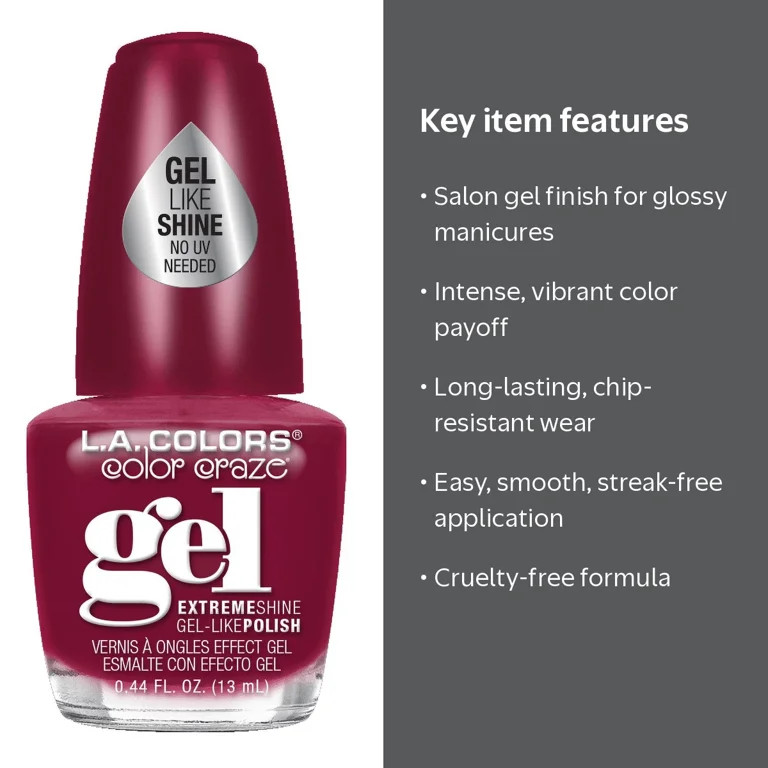 L.A. COLORS Gel-like Nail Polish, Vampy, 0.44 fl oz | Walmart (US)