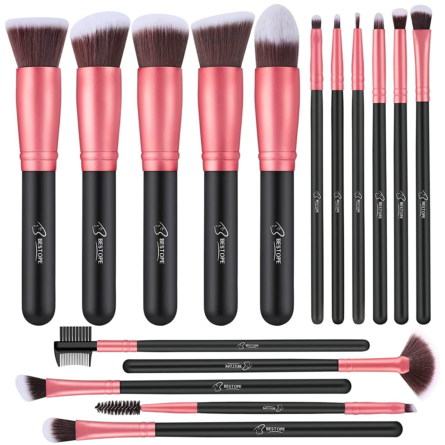Amazon.com: Makeup Brushes Makeup Brush Set - 16 Pcs BESTOPE PRO Premium Synthetic Foundation Con... | Amazon (US)