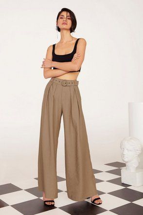 Business As Usual Wide-Leg Belted Pants | NastyGal (US & CA)