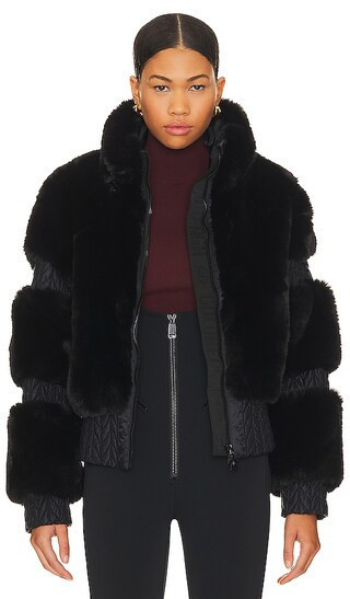 Goldbergh Furry Ski Jacket in Black. - size 40 | Revolve Clothing (Global)
