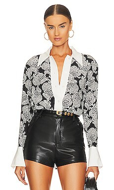 Equipment Nikola Shirt in True Black & Nature White from Revolve.com | Revolve Clothing (Global)