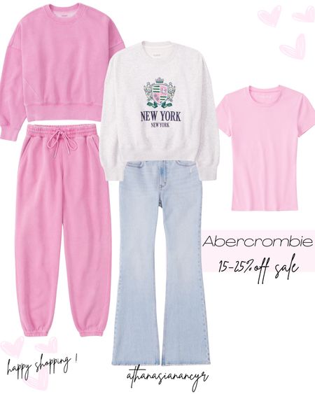 Pink Abercrombie sweaters 
Abercrombie curve jeans 

#LTKFind
#LTKSeasonal 
#LTKunder50 
#LTKunder100 
#LTKstyletip 
#LTKsalealert 
#LTkshoecrush
#LTKitbag
#LTKbeauty
 #LTKworkwear 
#LTKtravel 
#LTKfamily
#LTKSale
#LTKHome
