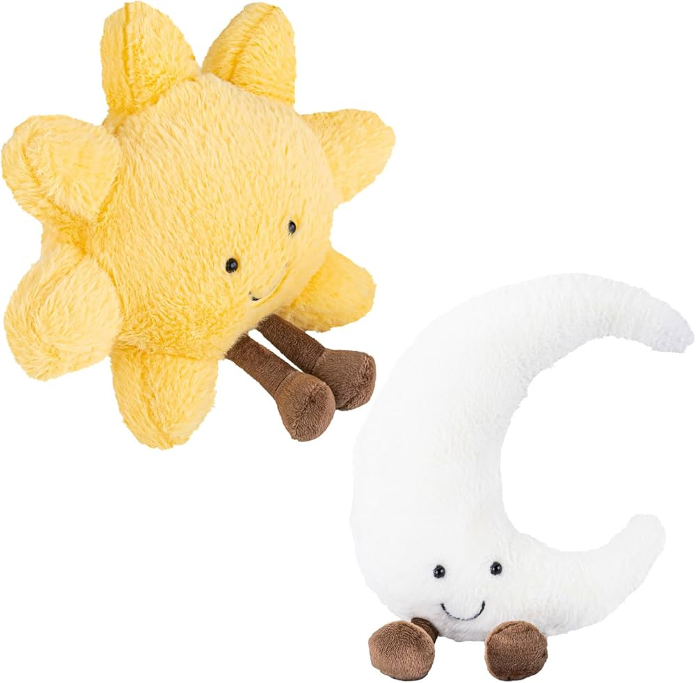 Sun and Moon Plush, Smiling Fun Filled Sun Pillow, 12" Moon and Sunshine Animal Pillow Soft Plush... | Amazon (US)