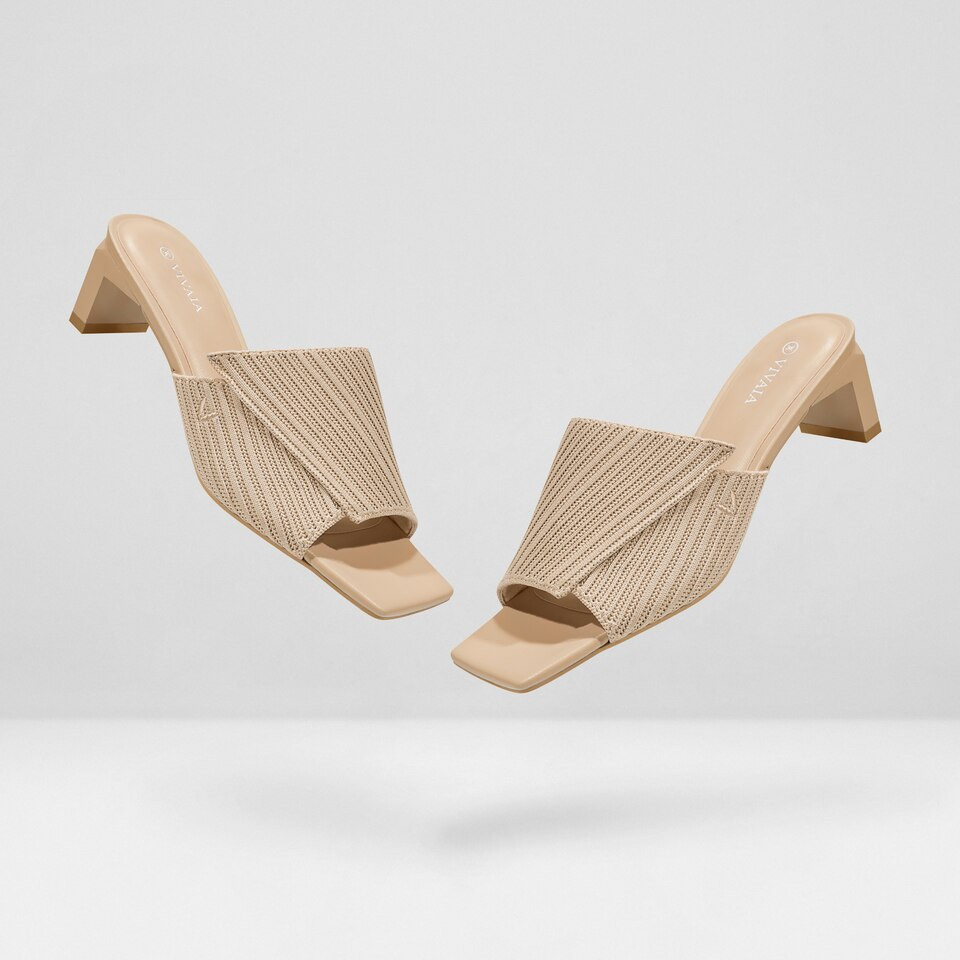 Square-Toe Slide Heels | VIVAIA