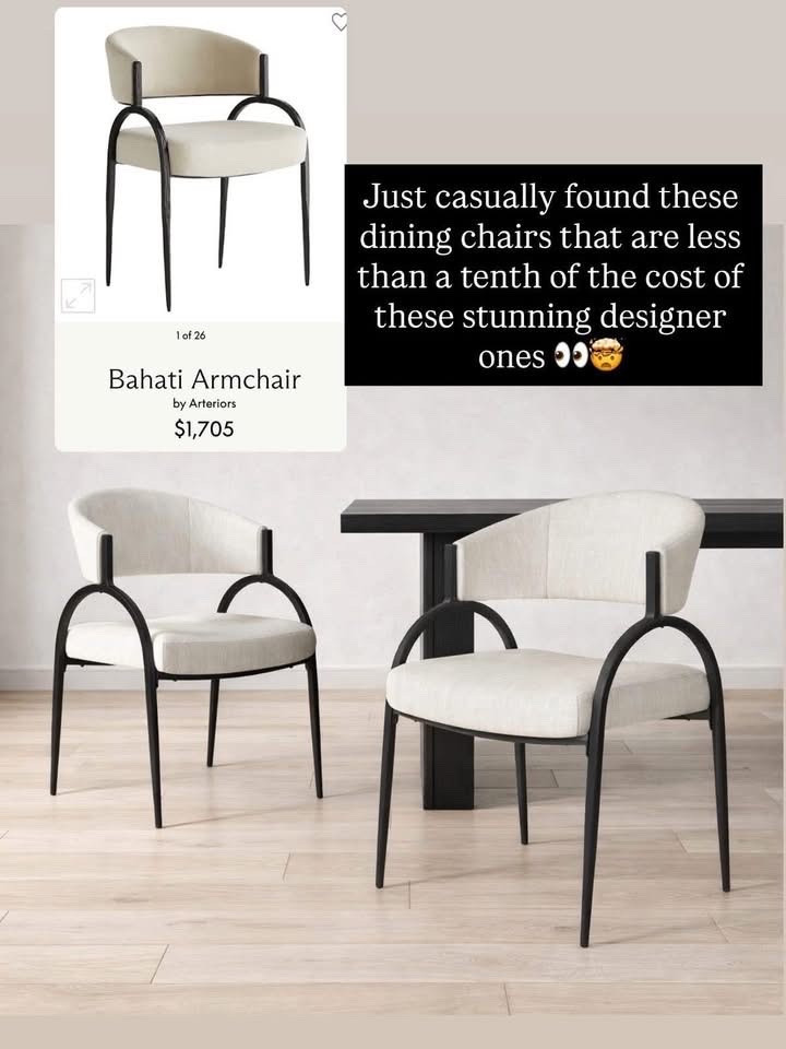 How stunning are these high end inspired dining chairs!!!! They were originally $630 for the set and now only $110!!!