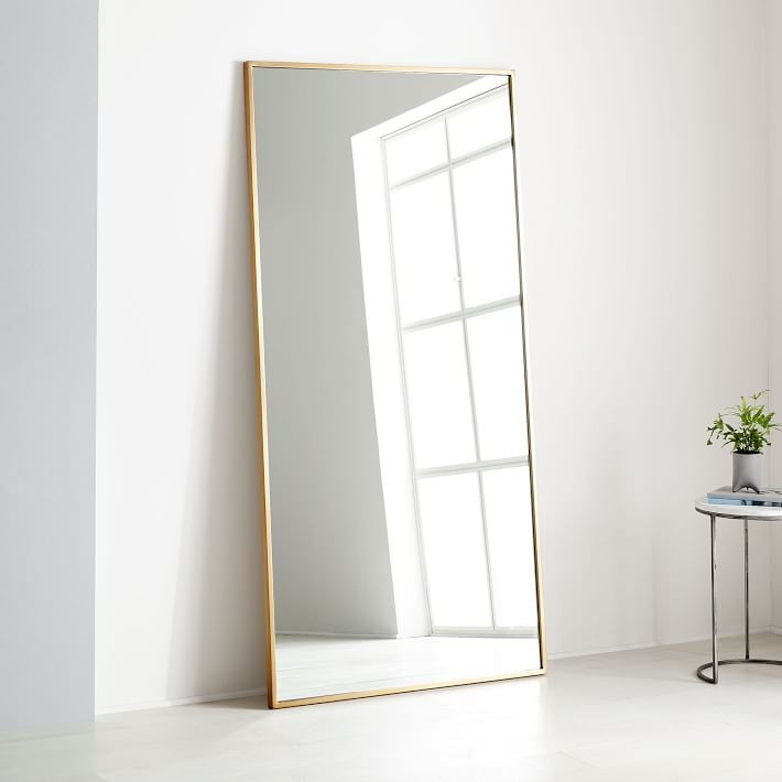 Metal Frame 78" Floor Mirror - Antique Brass | West Elm (US)