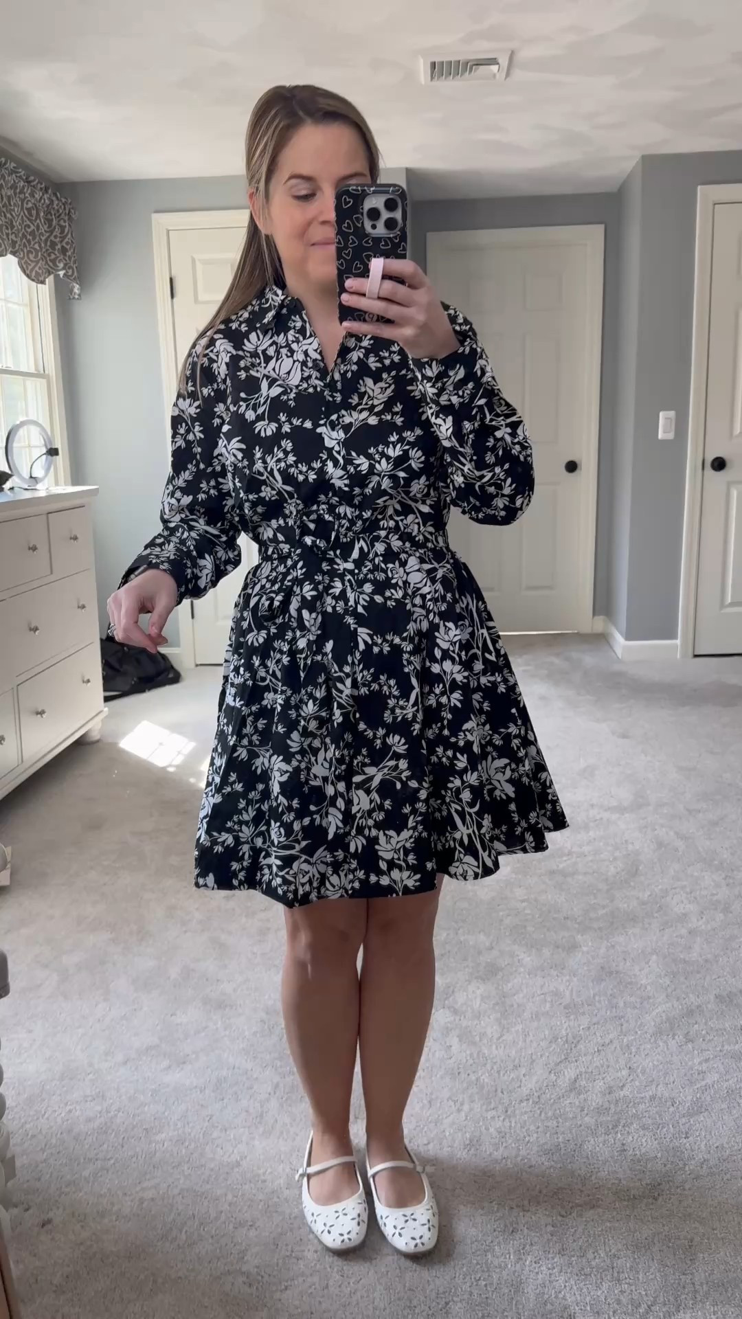 Target style, target dresses, floral dress, long sleeve belted dress, white eyelet mule shoes, Easter dress, event dress, shower dress, date night dress, 
Size XS


#LTKFindsUnder50 #LTKStyleTip #LTKSeasonal