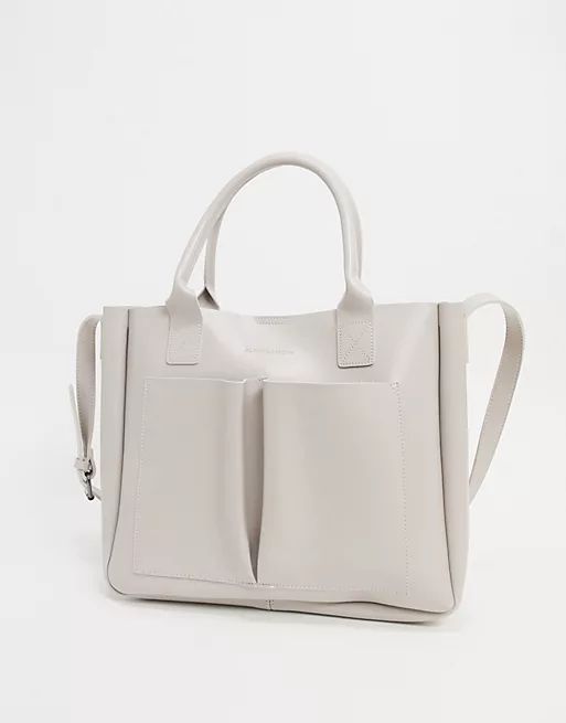 Claudia Canova double pocket tote bag in natural beige | ASOS (Global)